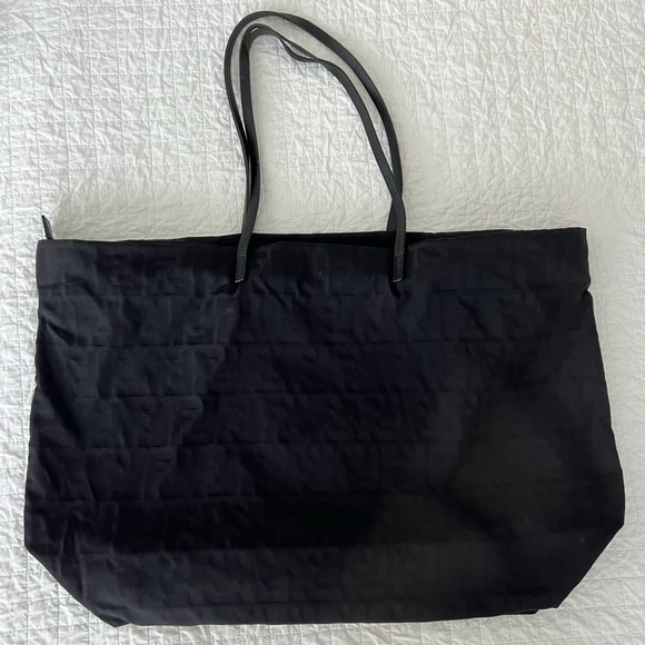 Authentic vintage Fendi Zucca tote. Black fabric. Vintage. Includes dust bag. - Picture 1 of 11